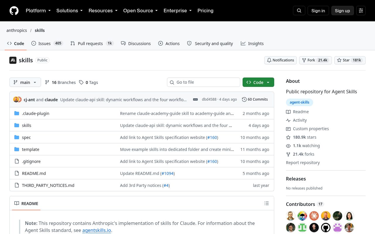 GitHub: anthropics/skills